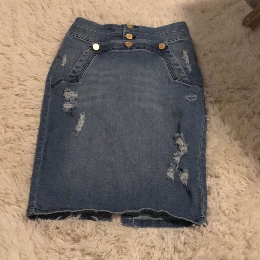 Bebe denim midi skirt